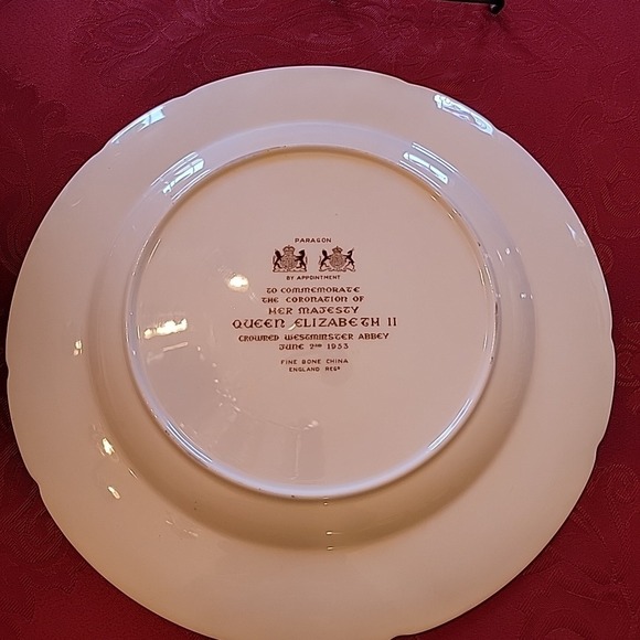 VTG Queen Elizabeth II Coronation 1953 Paragon Plate 10 5/8" - Picture 7 of 9